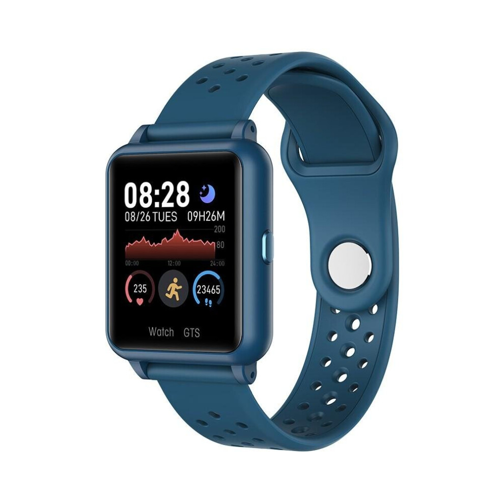 (Blue) Rollme S06 Sports Bracelet With Thermometer 1.3inch Sleep Heart Rate Blood Pressure Oxygen Monitor Wrist Band Watch