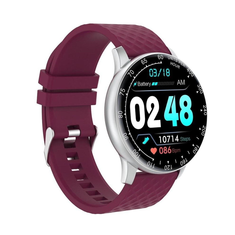 (Purple) 1.3'' Touch-screen Health Tracking Smart Watch