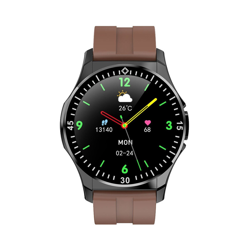 (Black Brown) 1.3-Inch Touch Smart Watch Ip67 Waterproof Fitness Tracker Sports Wristband Black,Brown 3654657663902