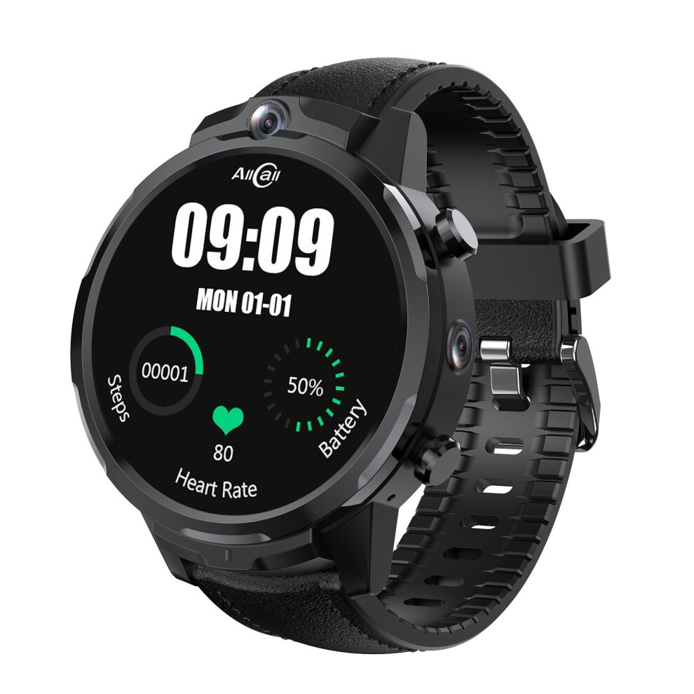 (Black) 1.6 Inch IPS Full-touch Screen 400*400 Touch-display Smart Watch