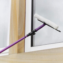 Window Cleaner Magnetic Equipment Windscreen Cleaning Pole Purple 3.5M