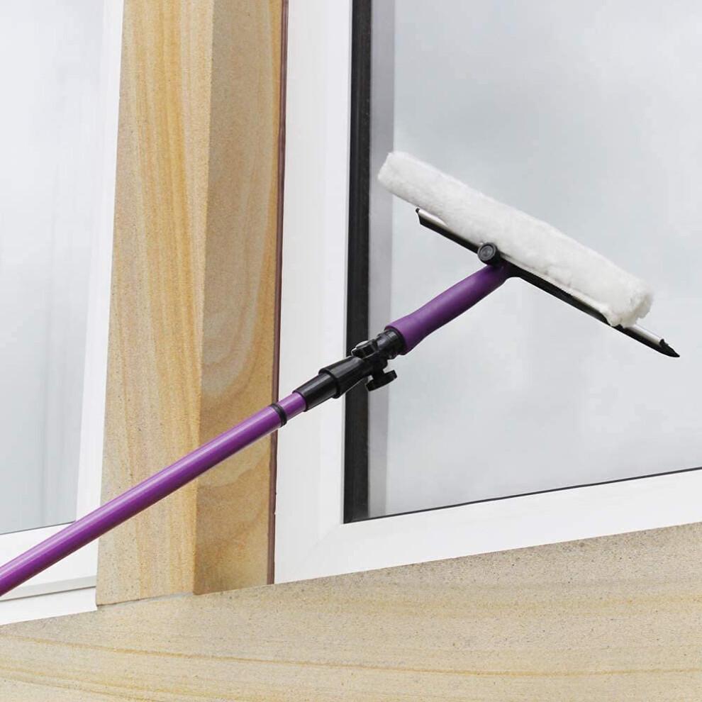Window Cleaner Magnetic Equipment Windscreen Cleaning Pole 3.5M Purple 5001231878746