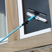 Extendable Window Squeegee Glass Cleaning Tool Pole Blue 3.5M