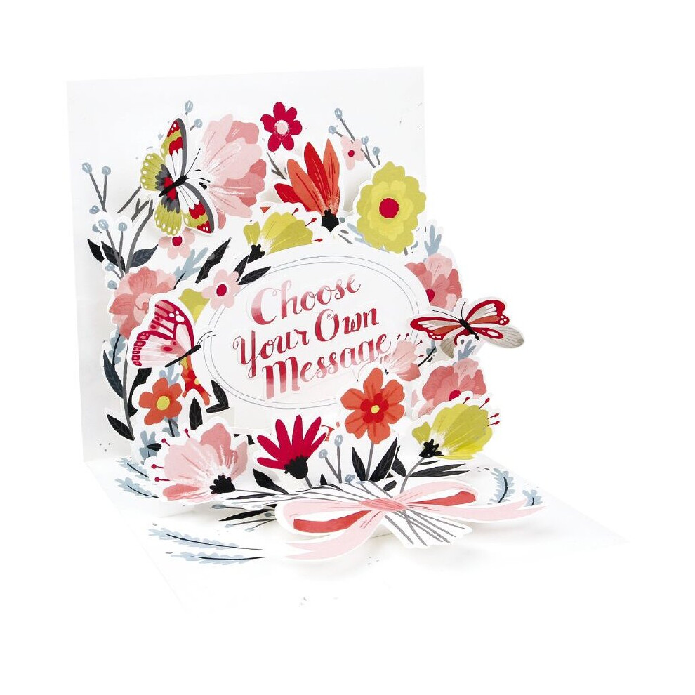 Up With Paper Butterflies & Flowers Pop-Up Any Occasion Greeting Card Pop Ups