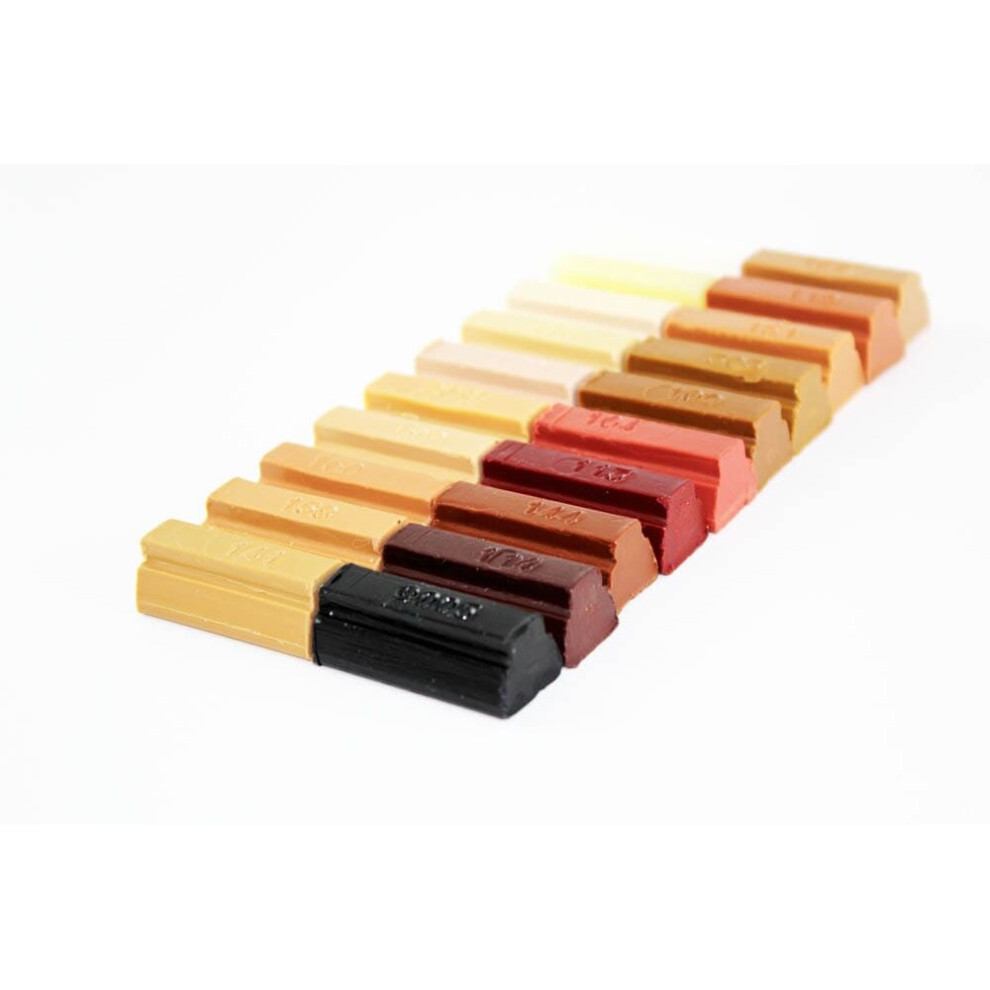 (120 - Mixed wood colours) Konig Soft Wax Furniture Repair Filler Sticks Set