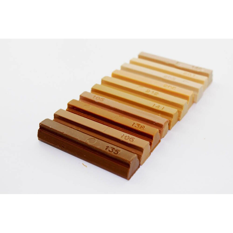 (977 - Mixed Oak Colours) Konig Soft Wax Furniture Repair Filler Sticks Set 7427265793721