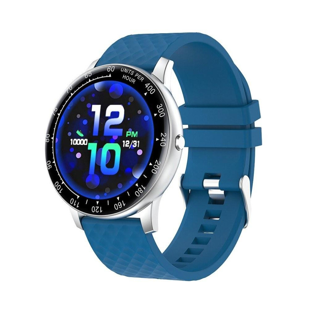 (Blue) 1.3'' Touch-screen Health Tracking Smart Watch