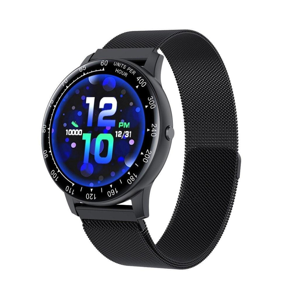 (Black) 1.3'' Touch-screen Health Tracking Smart Watch