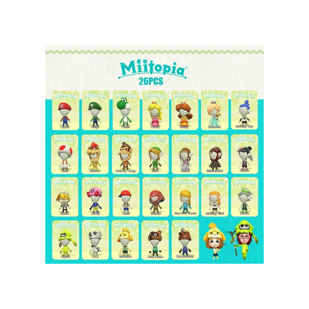 Ganbuy 26Pc Miitopia Amiibo Mini Nfc Tag Linkage Card