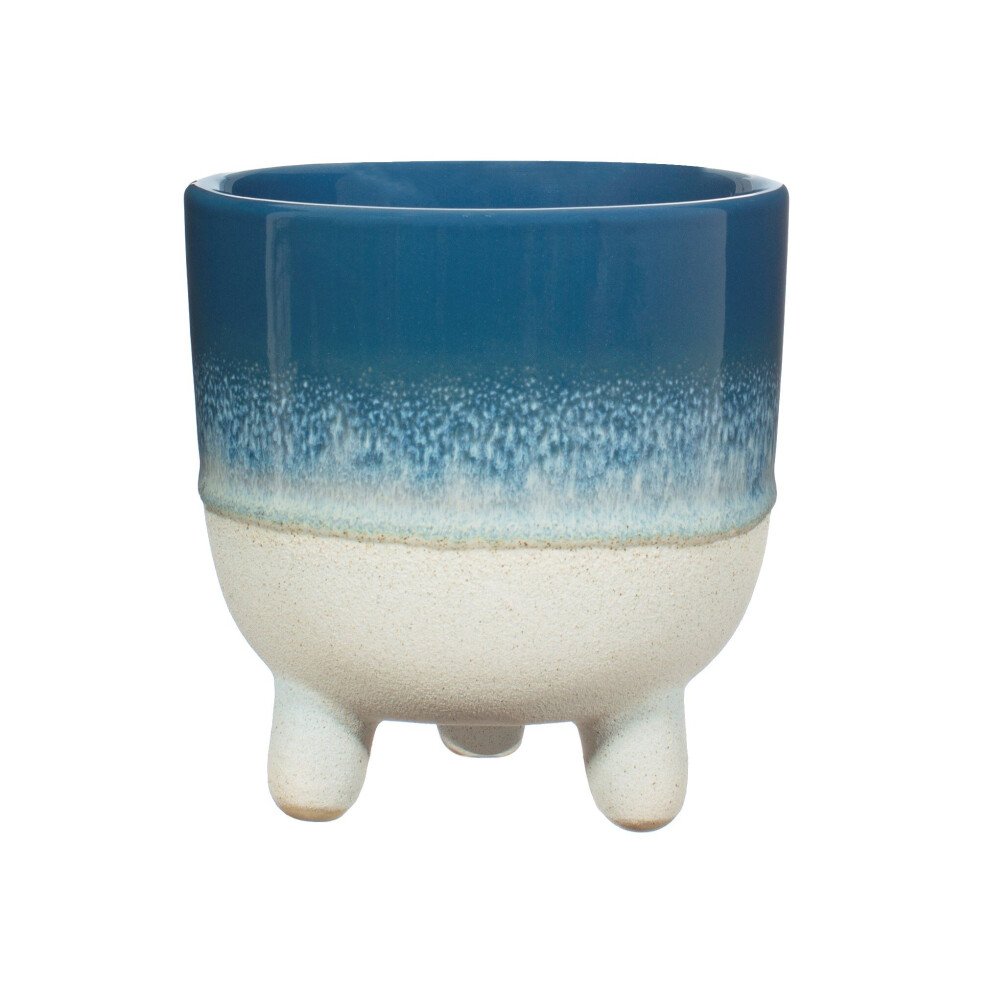 MOJAVE GLAZE BLUE LARGE PLANTER ON LEGS