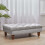 Living And Home Velvet Rectangle Buttoned Footstool With 4 Wood Legs 2