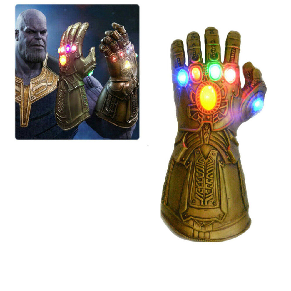 Adult Thanos Gloves Infinity Gauntlet Rubber with LED Light Left Hand