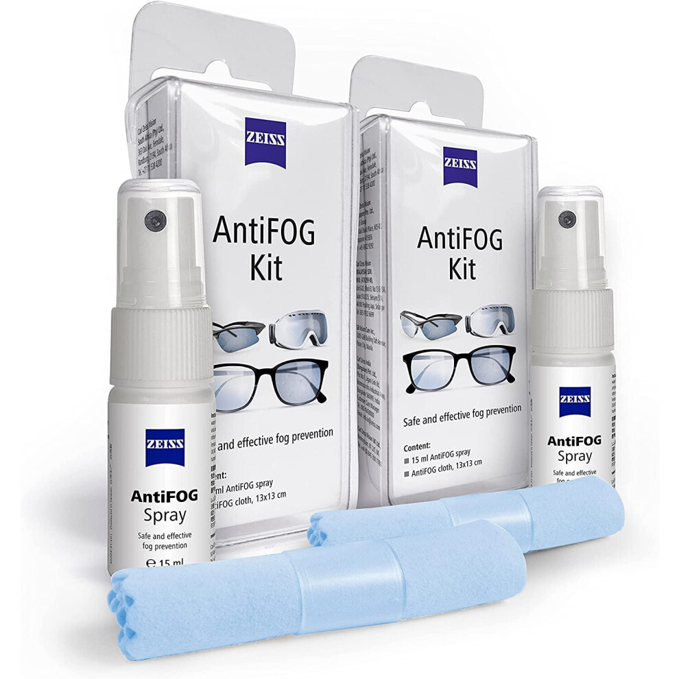 ZEISS AntiFOG Kit (15 ml Spray and Treated Cloth), Pack of 2