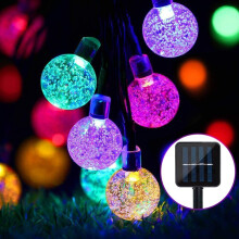 Luzes de fada solares 50LED à prova de água para exterior 8 modos 7M/24Ft