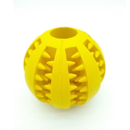 (Yellow 2, 6cm) Pet Dog Stretch Rubber Leaking Ball