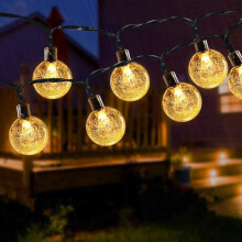50 LED SOLAR POWERED RETRO BULB STRING LIGHTS GARDEN OUTDOOR FAIRY
