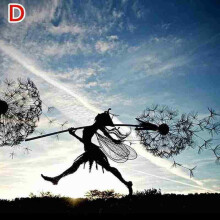 (Dandelion D) Dancing Fairy Dandelion Statue Ornament Stakes