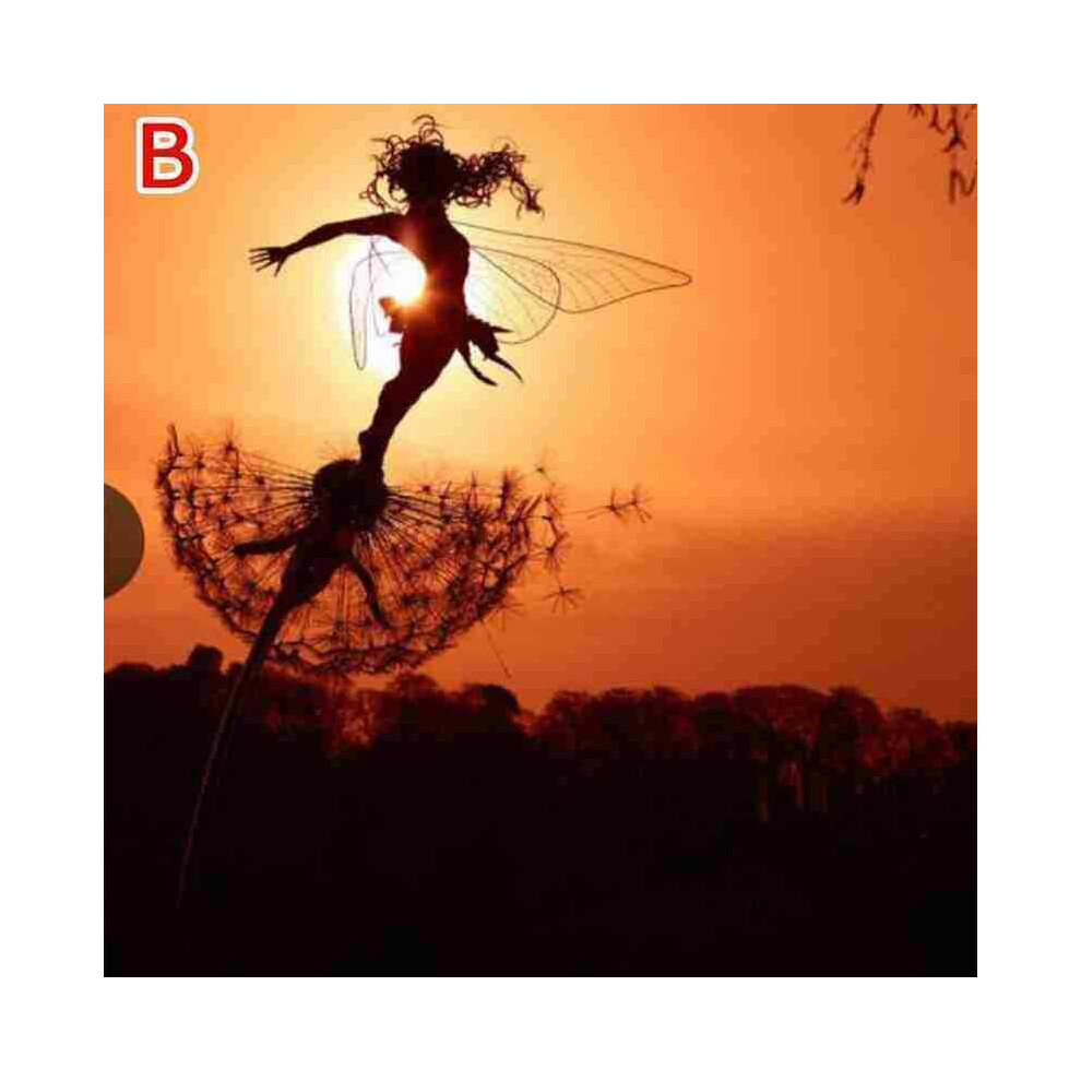 Srj (Dandelion B) Dancing Fairy Dandelion Statue Ornament Stakes