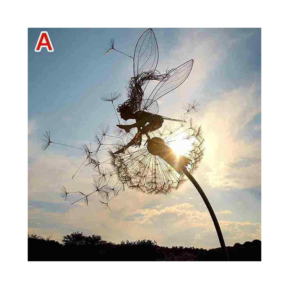 Srj (Dandelion A) Dancing Fairy Dandelion Statue Ornament Stakes