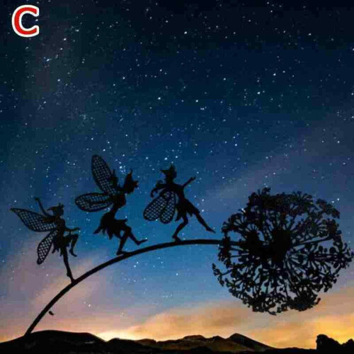 (Dandelion C) Dancing Fairy Dandelion Statue Ornament Stakes