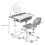 Costway Children Desk and Chair Set Height Adjustable Kids Study Workstation 6