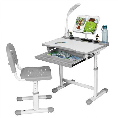 Costway Children Desk and Chair Set Height Adjustable Kids Study Workstation