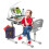 Costway Children Desk and Chair Set Height Adjustable Kids Study Workstation 7