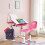 Costway Children Desk and Chair Set Height Adjustable Kids Study Workstation 10