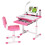Costway Children Desk and Chair Set Height Adjustable Kids Study Workstation 1