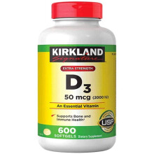 Kirkland Signature Maximum Strength Vitamin D3 2000 I.U. 600 Softgels, Bottle Personal Healthcare / Health Care