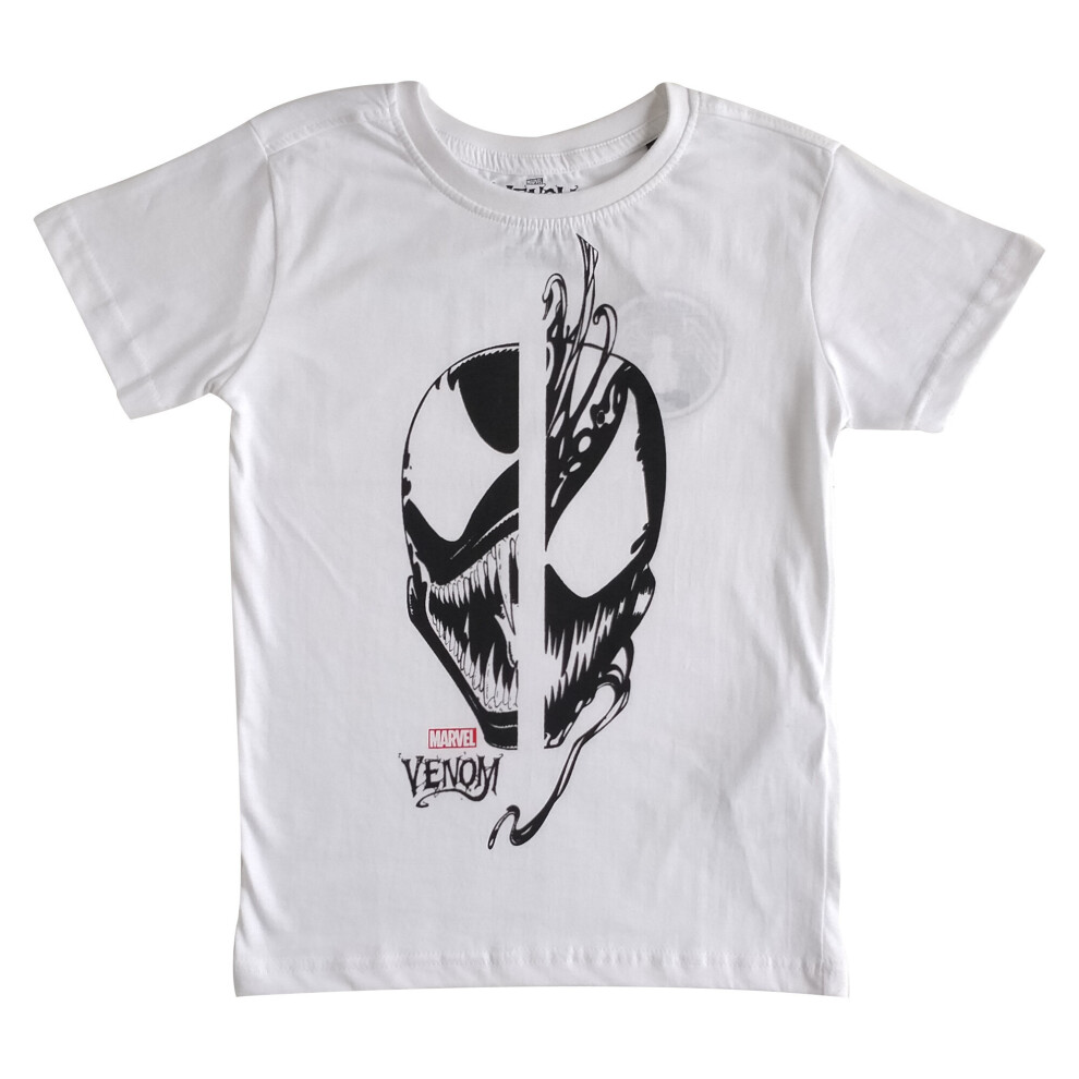 (White, 13-14 Years / 158-164 cms) Marvel - Venom T Shirt - Boys