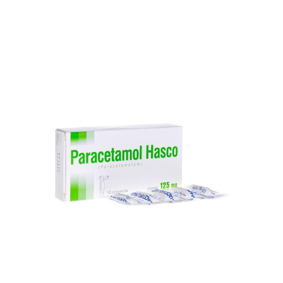 Hasco-Lek Paracetamol Hasco 125 Mg, Rectal Suppositories, Czopki Doodbytnicze, 10 Pcs