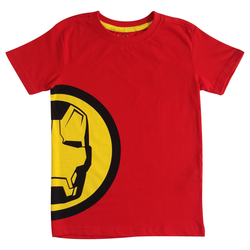 (Red, 7-8 Years / 122-128 cms) Marvel - Avengers - Boys Iron Man T Shirt