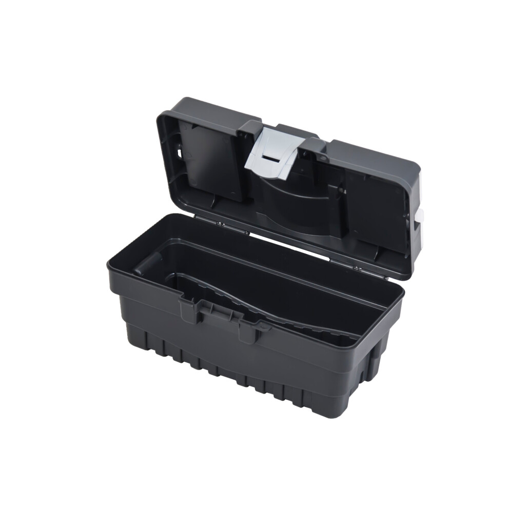 (300) Large Plastic Chest Storage Tools Black Toolbox