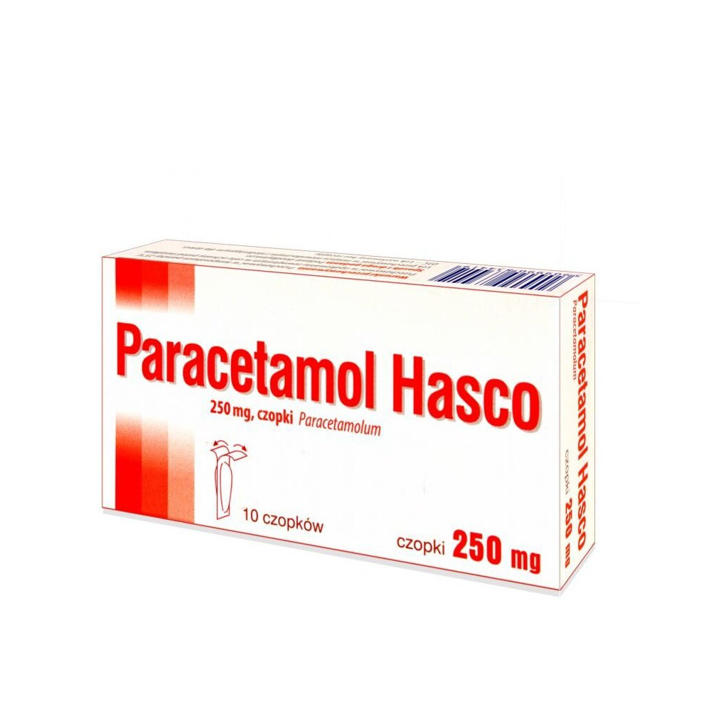 Paracetamol Hasco 250 mg, czopki doodbytnicze, rectal suppositories, 10 pcs