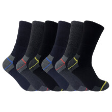 (39-45, Schwarz) Sock Snob - Sock Snob - 6er Pack Arbeitssocken Baumwolle Herren für Stahlkappenstiefel