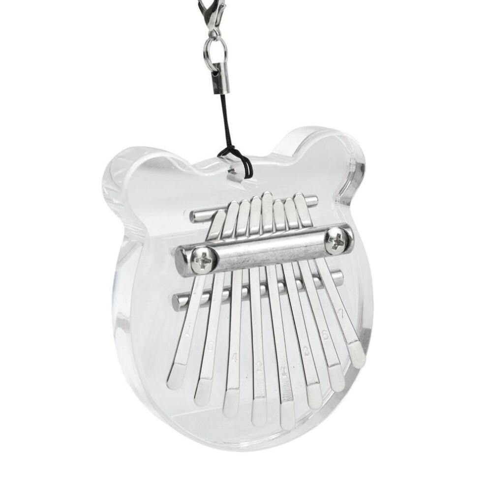 (type c) 8 Key Kalimba Mini Thumb Piano Finger Transparent Acrylic Keyboard Musical Instrument