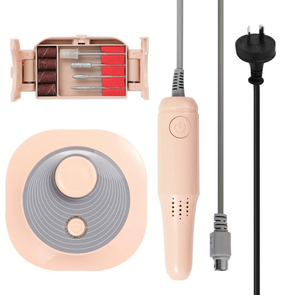 (Orange, AU Plug) 25000rpm High Speed Professional Electric Nail Art Drill Pen Pedicure Polish Tool Feet Care