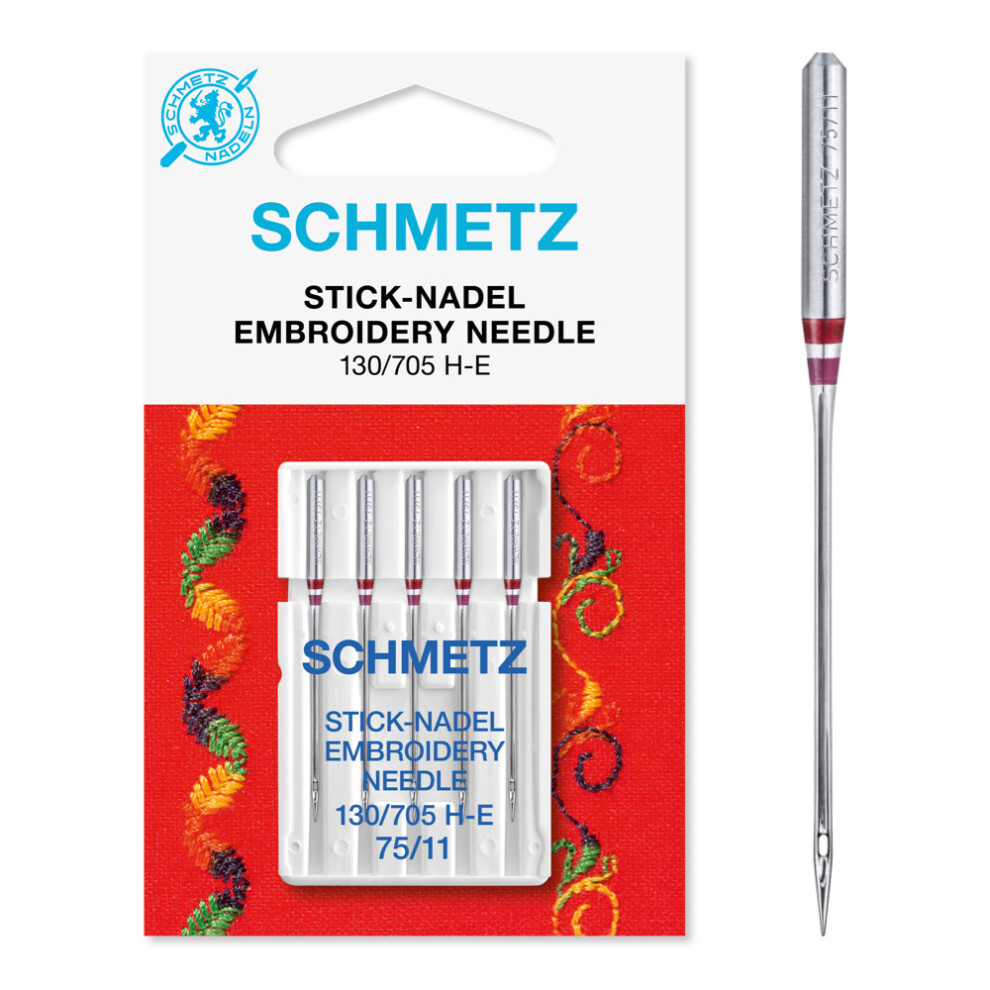 (Embroidery, Size: 75/11) Schmetz Sewing Machine Needles, 5pk