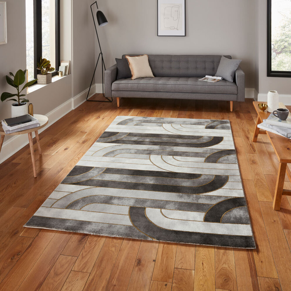 (120 x 170 Cm) Think Rugs Craft 23430 Abstract Textured Rug