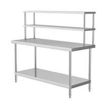 Commercial Catering Stainless Steel Table Overshelf Kitchen Prep Work Bench Set