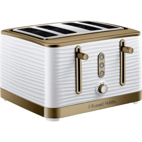 Russell Hobbs 24386 Inspire Brass 4 Slice Toaster, White on OnBuy