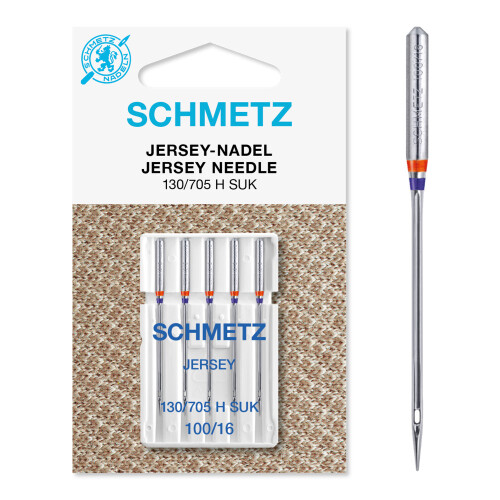 Schmetz Jersey Ball Point Sewing Machine Needles - Size 100/16, 5/Pkg