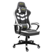 Vinsetto Racing Gaming Chair Lumbar Support Office Chair Grey White