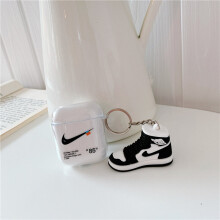 (AirPods 1 & 2, White) NIKE Off White Protective Case for Apple AirPods