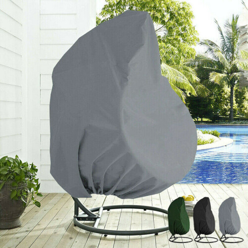 Grey Hanging Swing Egg Chair Cover Garden Outdoor Rain Sun - Main Image