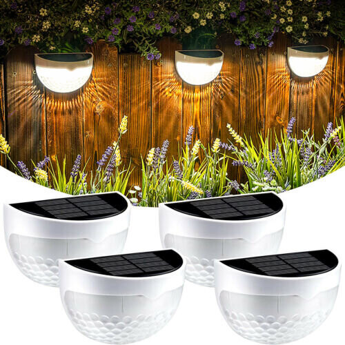 4 Pack Solar Fence Light Outdoor Waterproof Semi-circular Solar Lamp