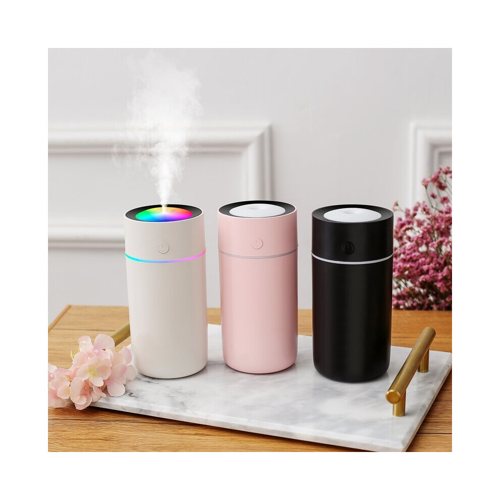 (Black) 320ml Essential Oil Humidifier Diffuser For Car Home Fragrance Diffusers With Colorful Night Light