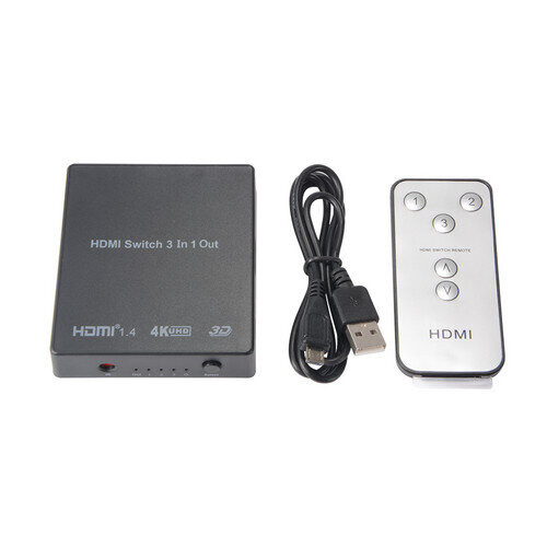 HDMI 3 Ports Switch Switcher Splitter Selector USB Power Cable