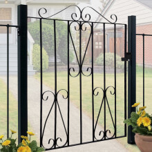 (Type 2) 3ft Metal Garden Gate Wrought Iron Pedestrian Gate with Fittings Bolt Heavy Duty